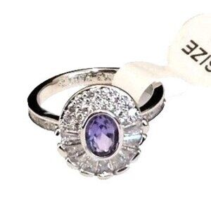 Ring Bomb Party Lost In A Daze Silver Rhodium Purple Tanzanite Size 5 NEW